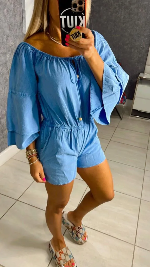 1311 Romper with ruffle sleeve