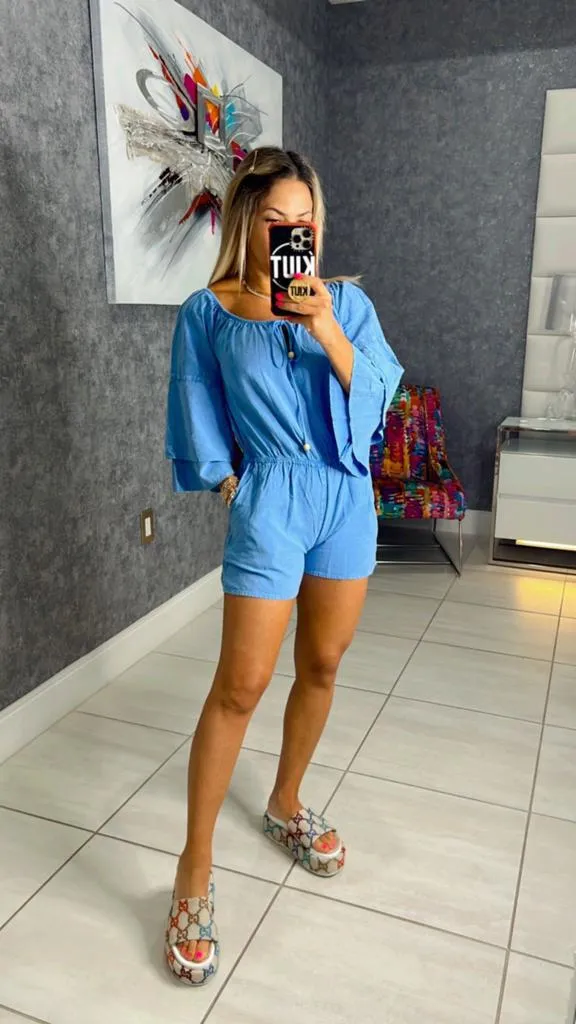 1311 Romper with ruffle sleeve