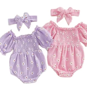 2pcs Daisy Bubble Romper