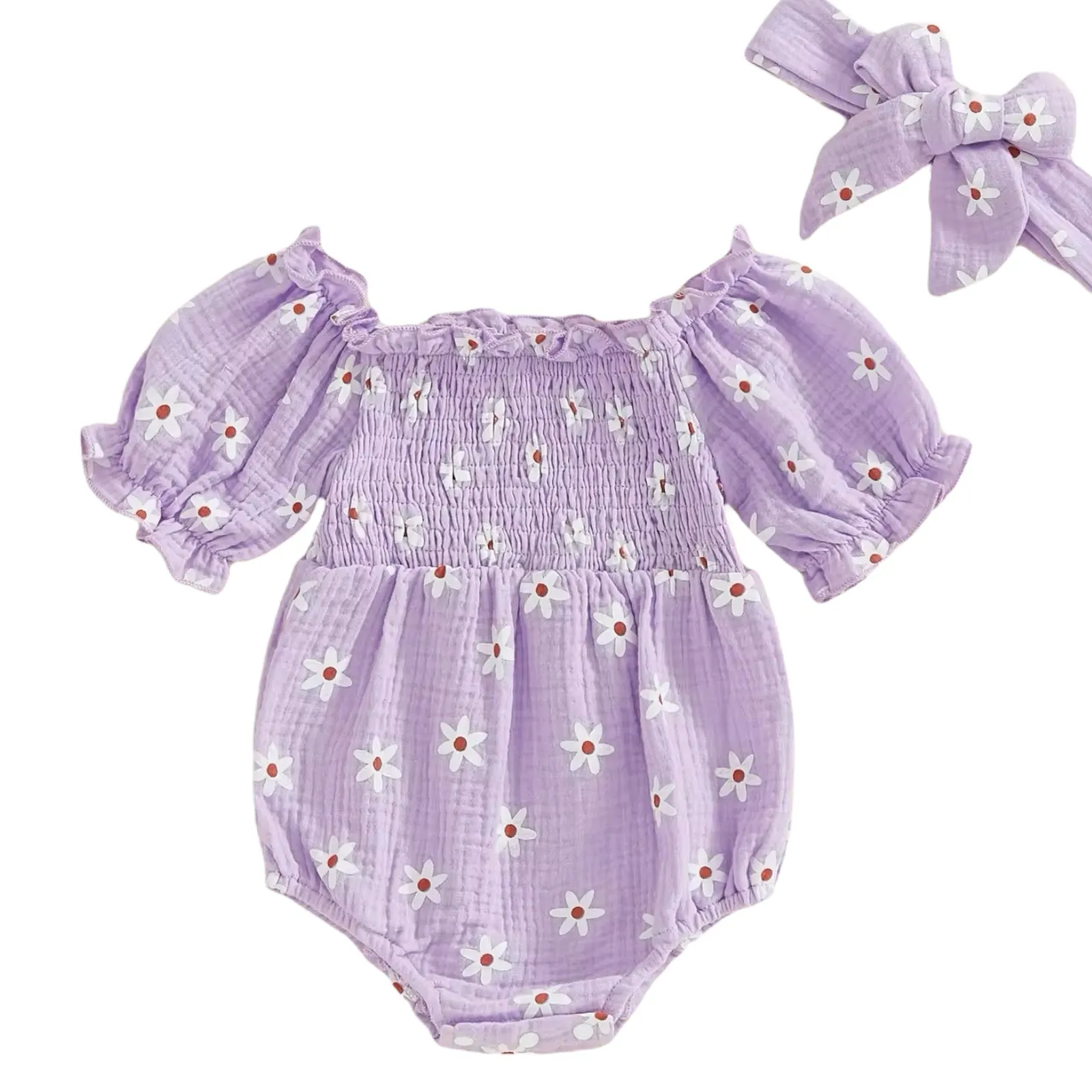 2pcs Daisy Bubble Romper