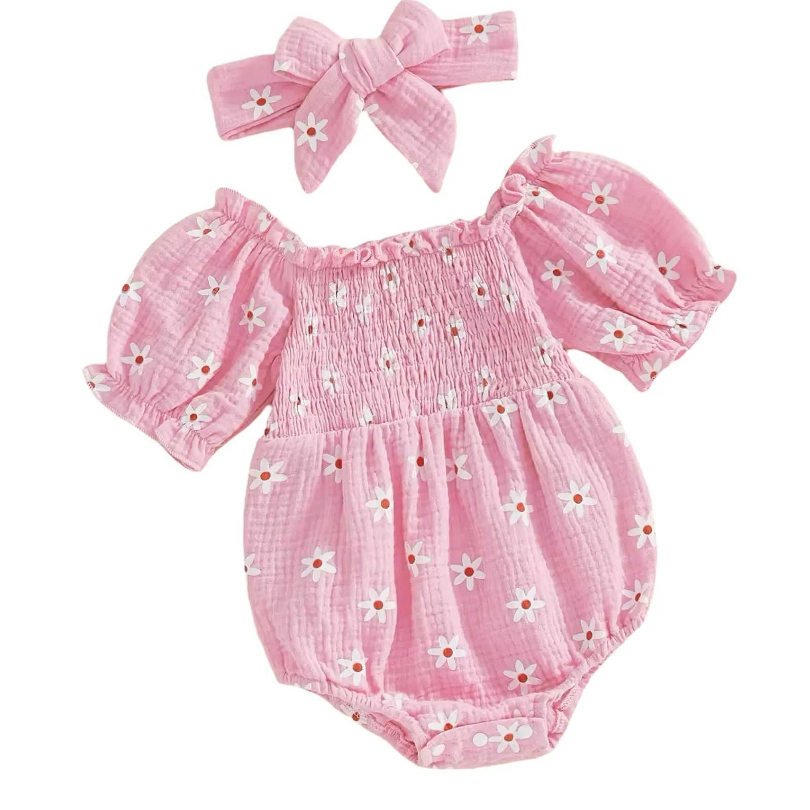 2pcs Daisy Bubble Romper