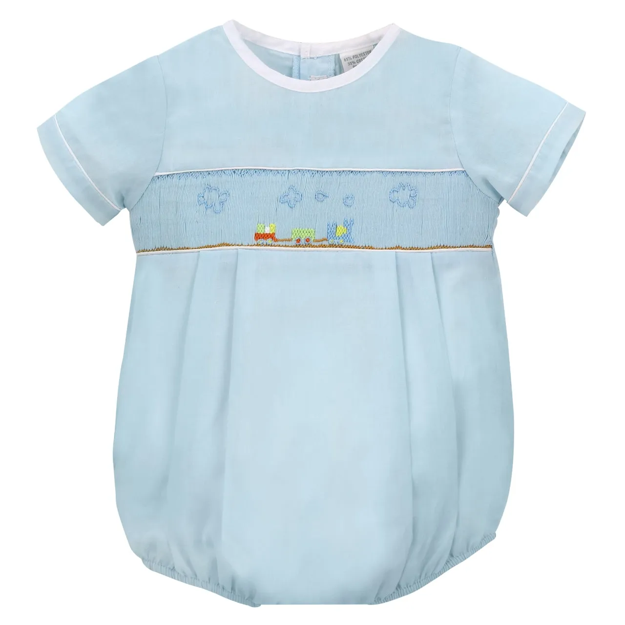 52004-Train Baby Boy Bubble Romper with Hat