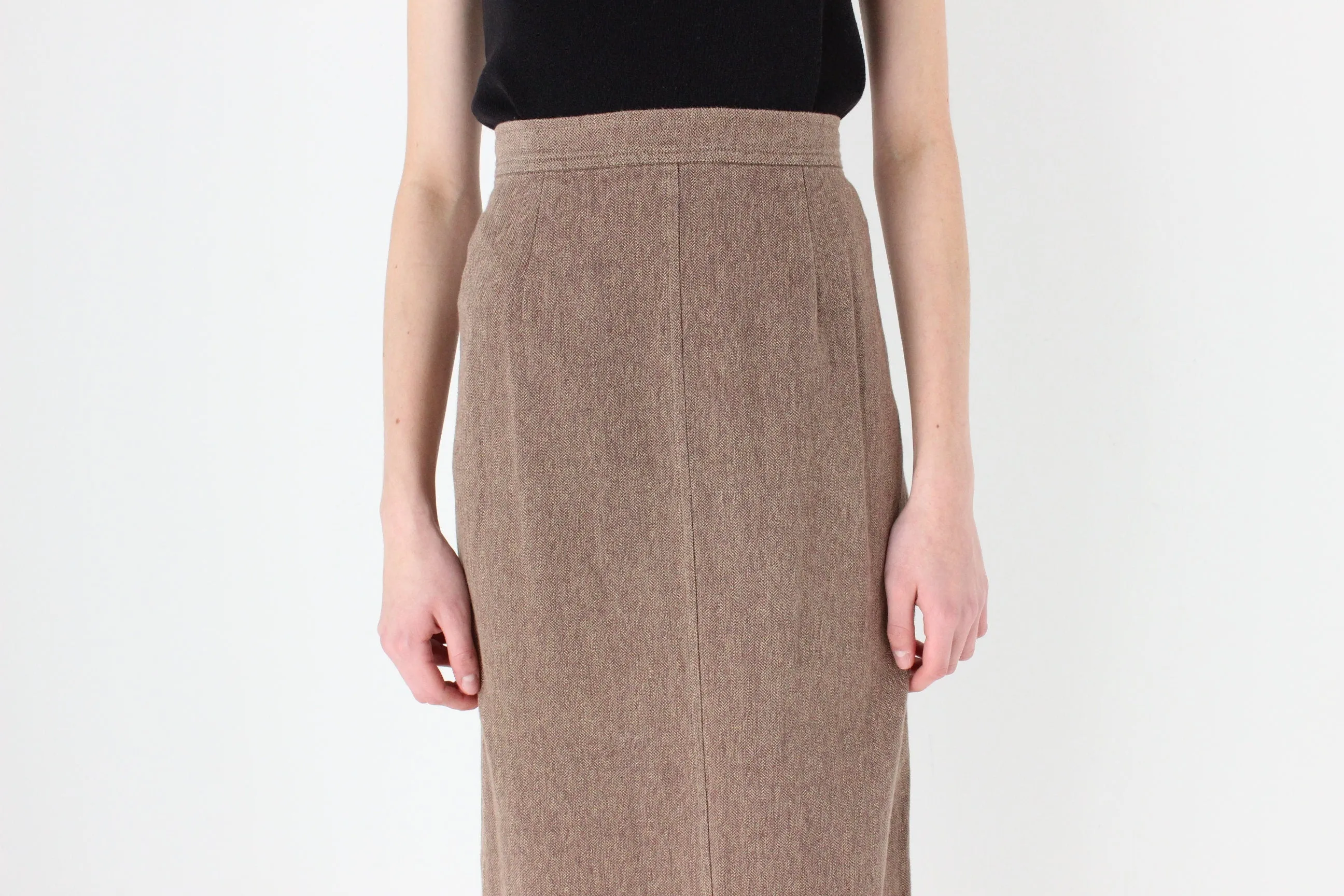90s Woven Textured Pencil Skirt