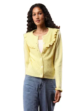 Aarke Ritu Kumar Women's Acrylic Round Neck Sweater SWTHAJ02N30127713-LIME-M Green