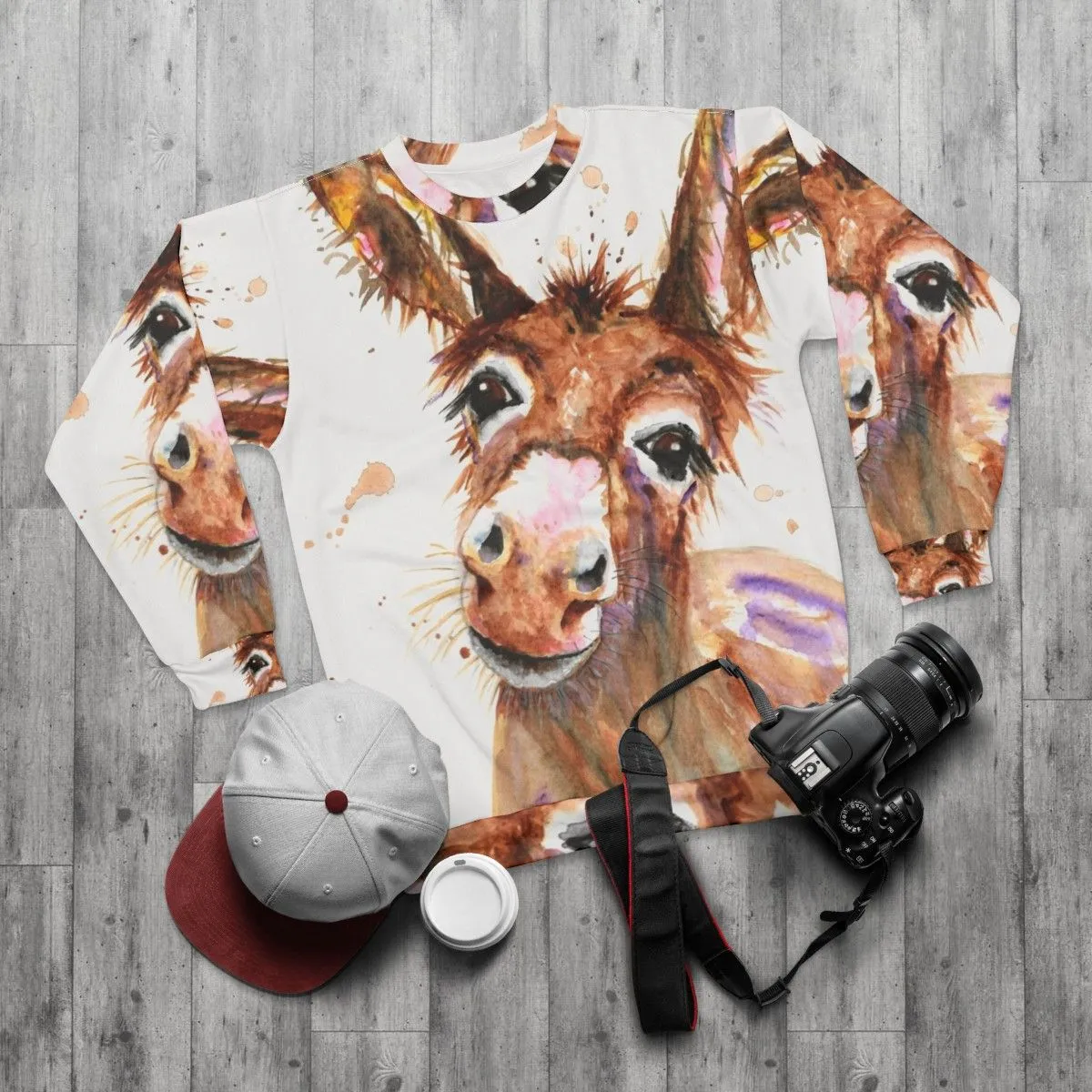 Adorable Donkey Face Sweatshirt - Cute Farm Animal Clothing