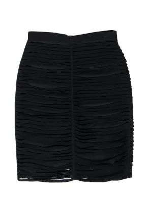 Alexander Wang - Black Split Draped Pencil Skirt Sz 4