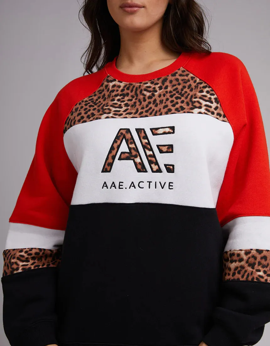 All About Eve Jordan Panelled Crew - Red