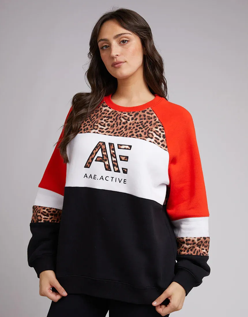 All About Eve Jordan Panelled Crew - Red