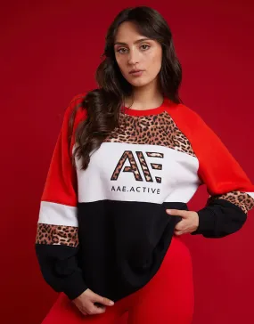 All About Eve Jordan Panelled Crew - Red