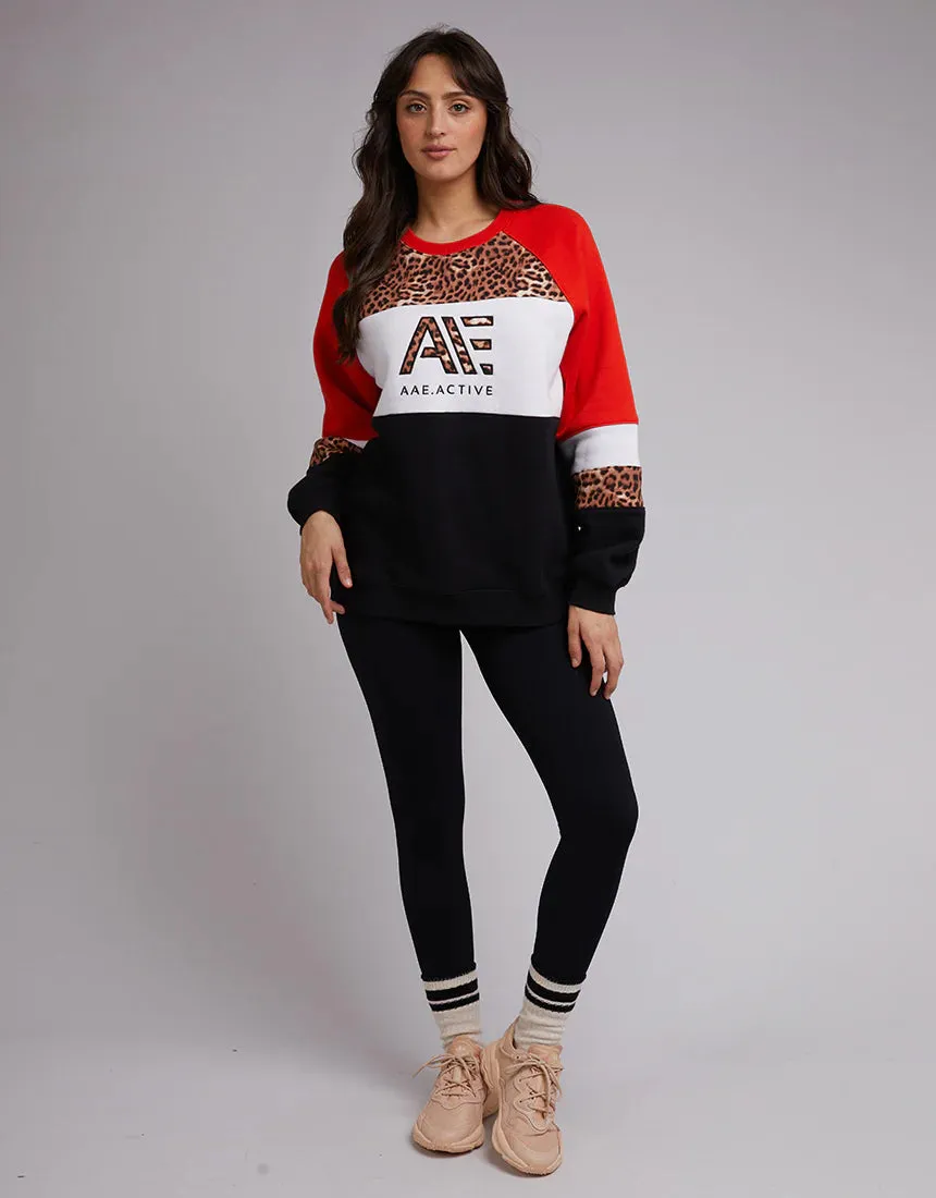 All About Eve Jordan Panelled Crew - Red