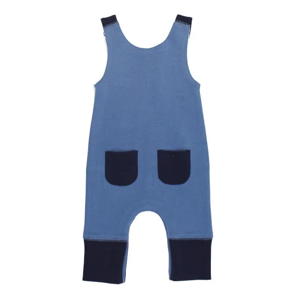 Applique Harem Romper - Light Gray Sailboat