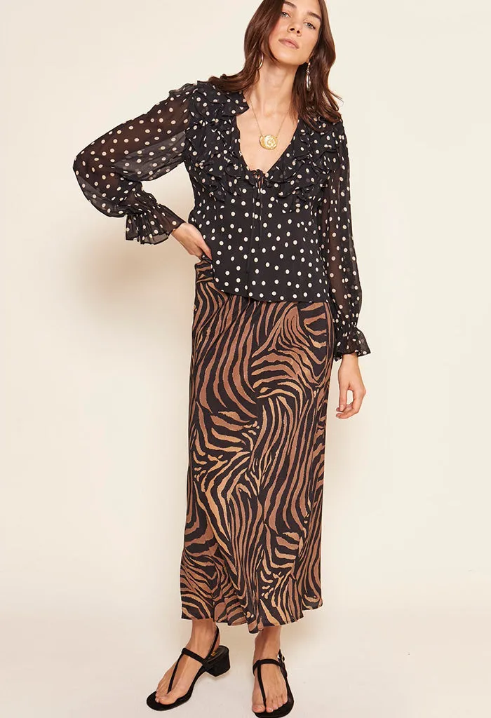Ardith Skirt - Tiger Patchwork Black