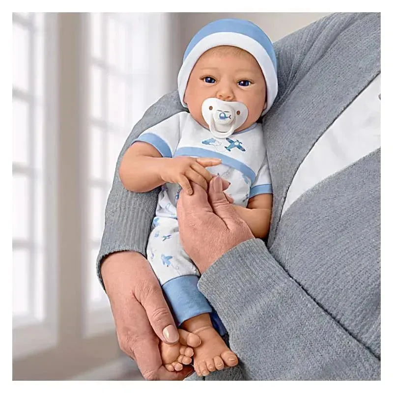 Ashton Drake - New To The Crew TrueTouch Authentic Silicone Baby Boy Doll