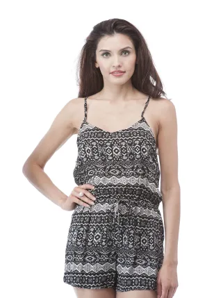Aztec Print racer back spaghetti strap romper