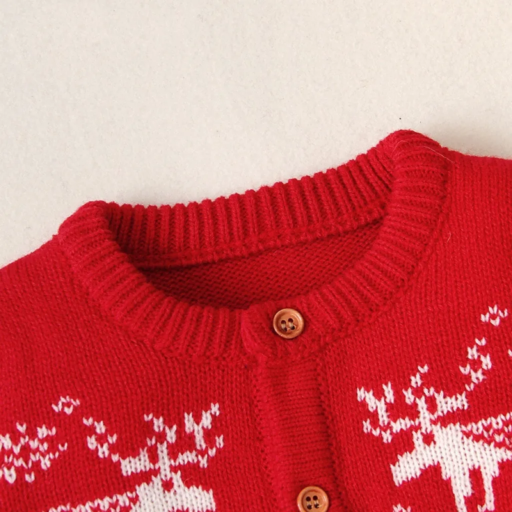 Baby Christmas Giraffe Pattern Style Knitted Romper by MyKids-USA™