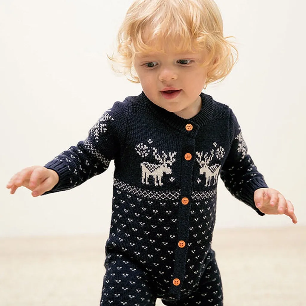 Baby Christmas Giraffe Pattern Style Knitted Romper by MyKids-USA™