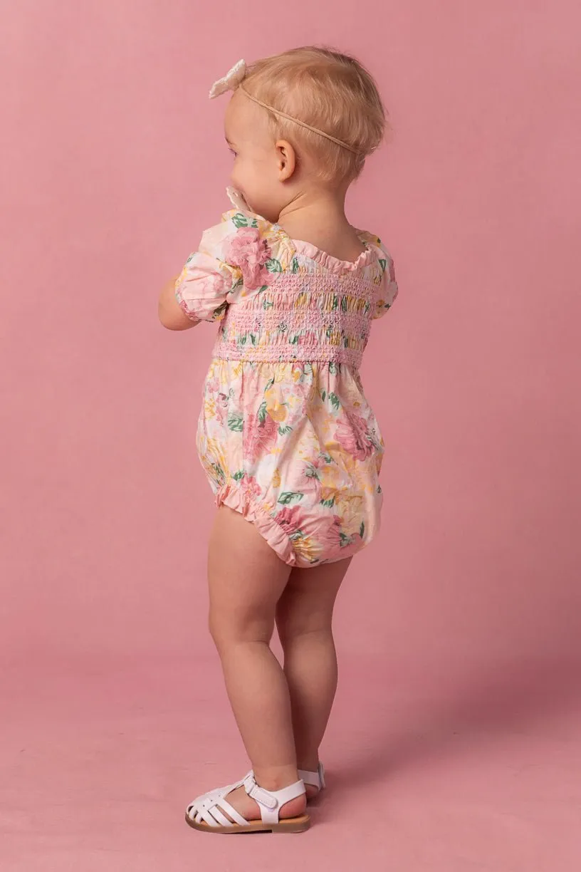 Baby Roselyn Romper in Pastel Floral