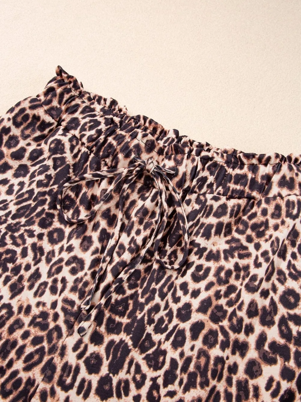 Beachy Leopard Print Palazzo Pants