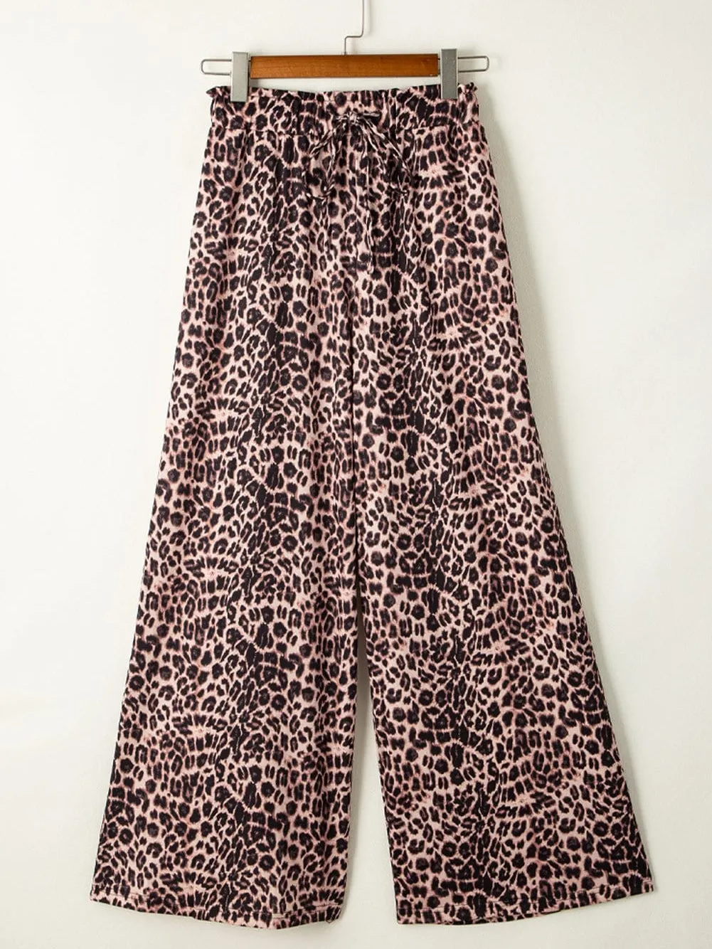 Beachy Leopard Print Palazzo Pants