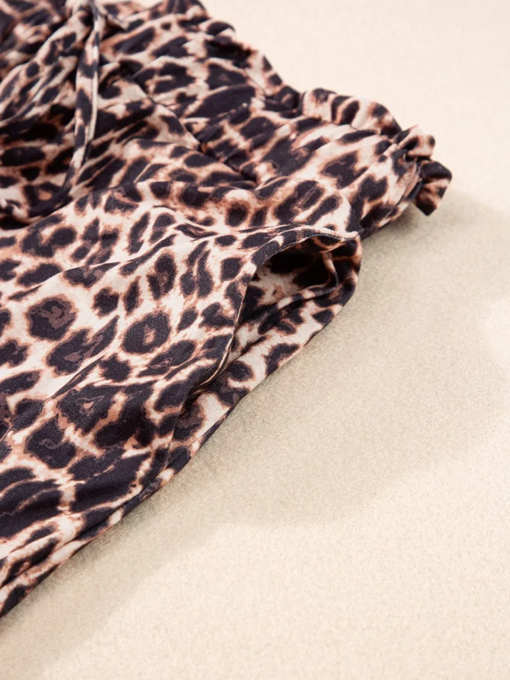 Beachy Leopard Print Palazzo Pants