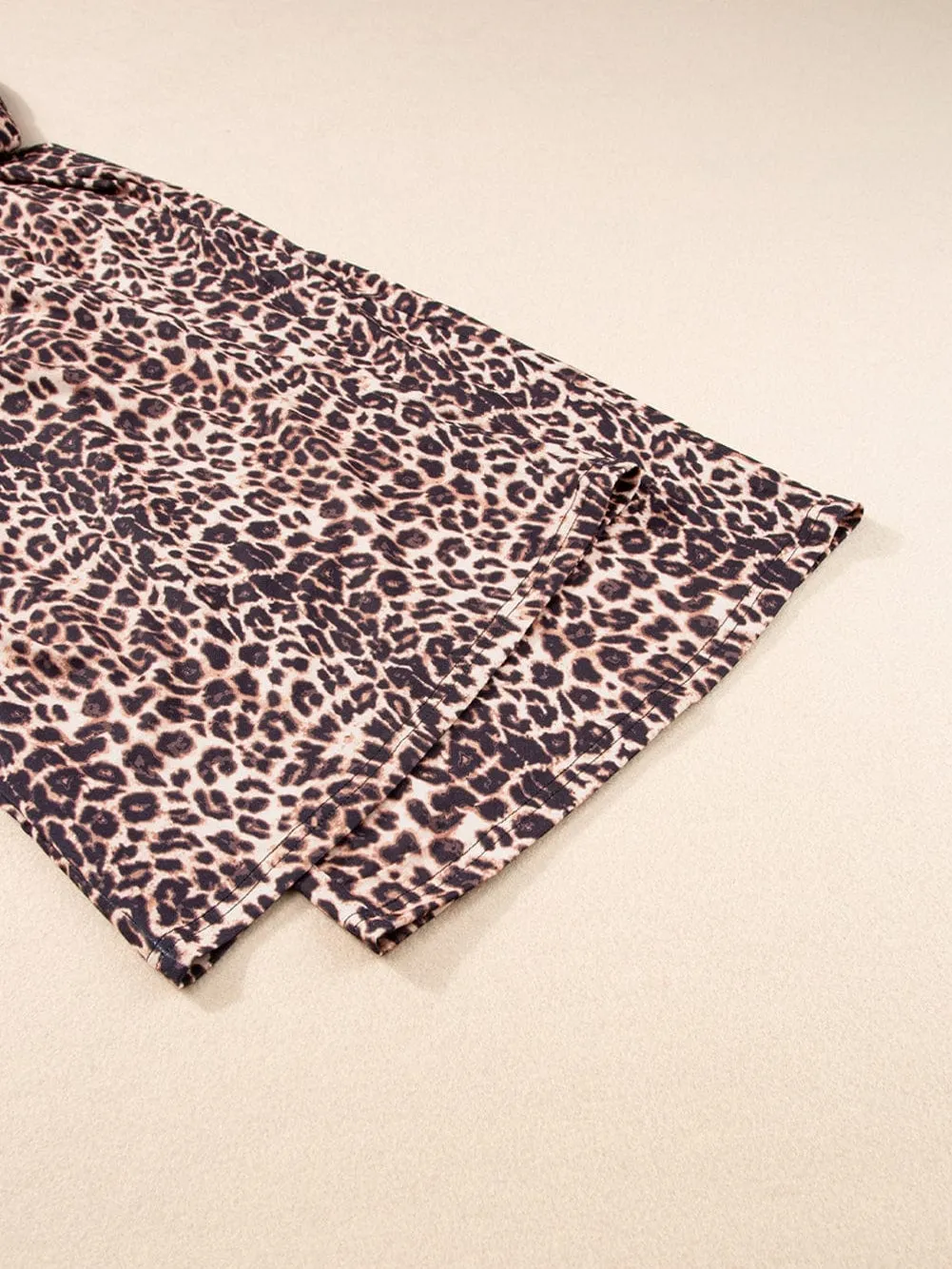 Beachy Leopard Print Palazzo Pants