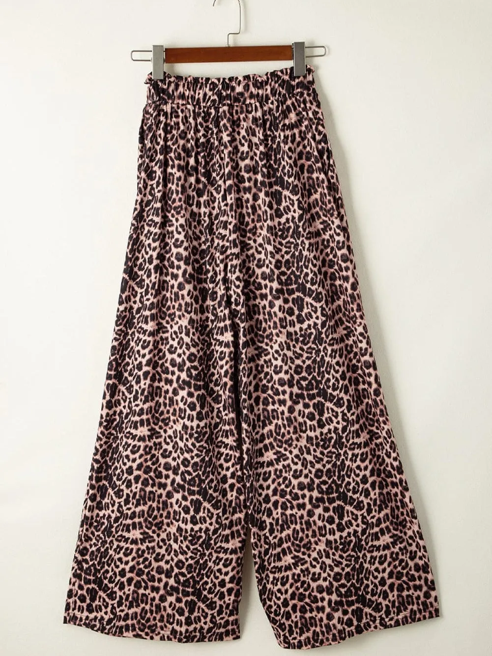 Beachy Leopard Print Palazzo Pants