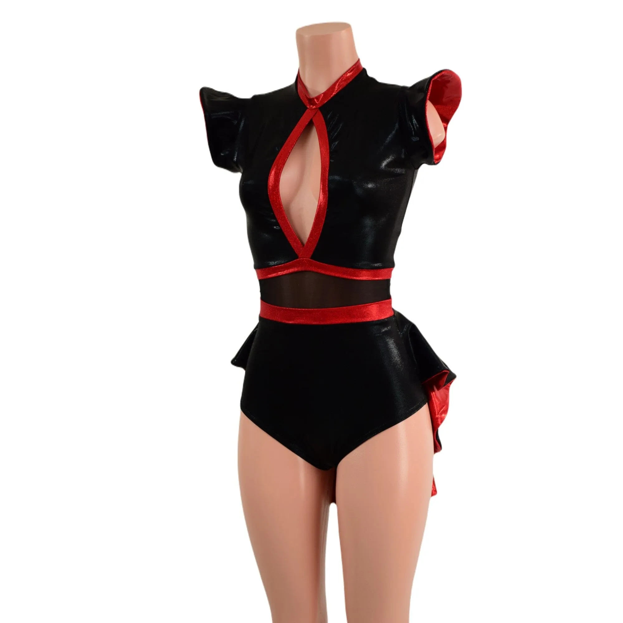 Black & Red Romper with MINI Tuxedo Tails