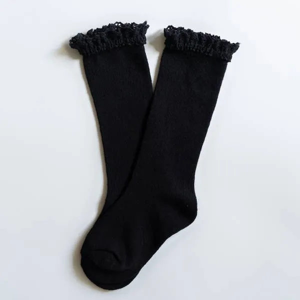 Black Lace Top Knee Highs