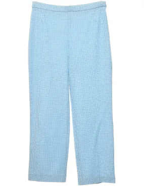 Blue & White Dogtooth Trousers - W32 L28