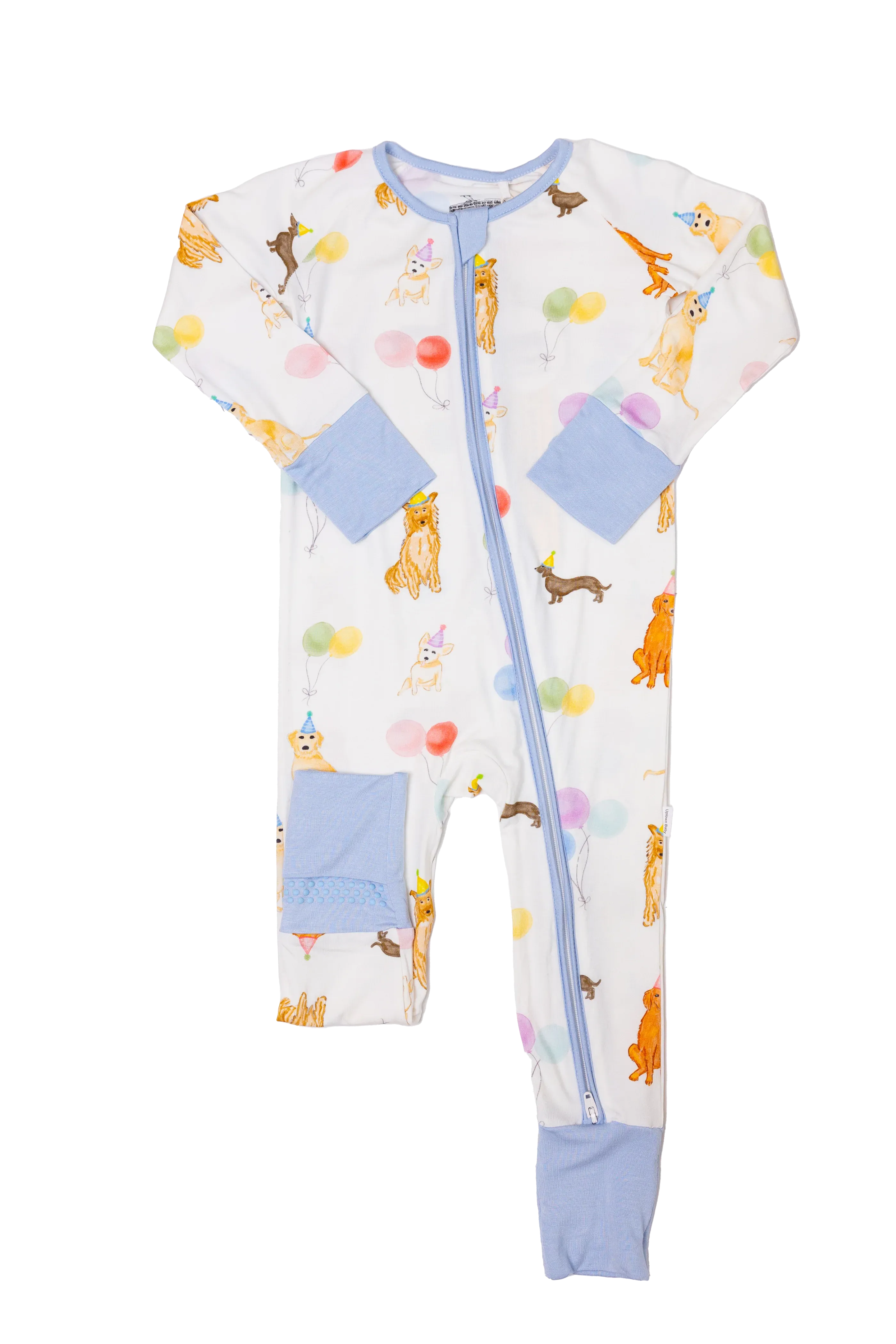 Blue Sleep Romper - Dog Party