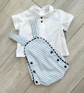 Blue Spotted Hudson Romper
