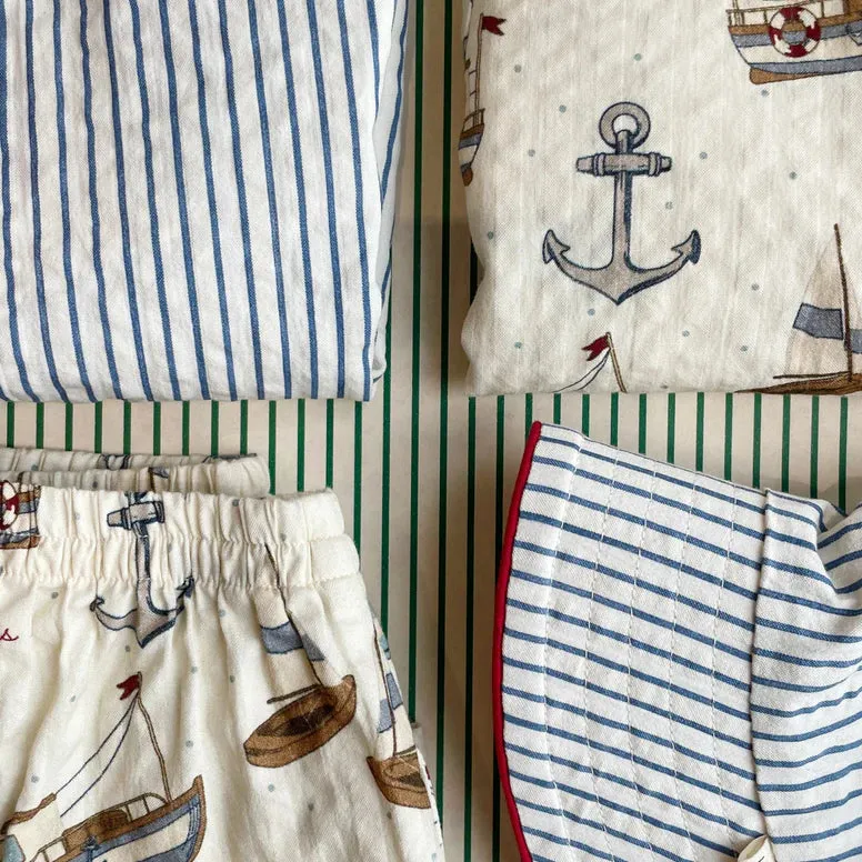 Blue Stripe Ace Romper
