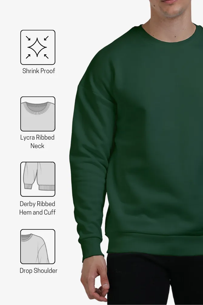 Bottle Green Oversized Sweatshirt for men