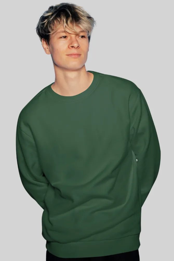 Bottle Green Oversized Sweatshirt for men