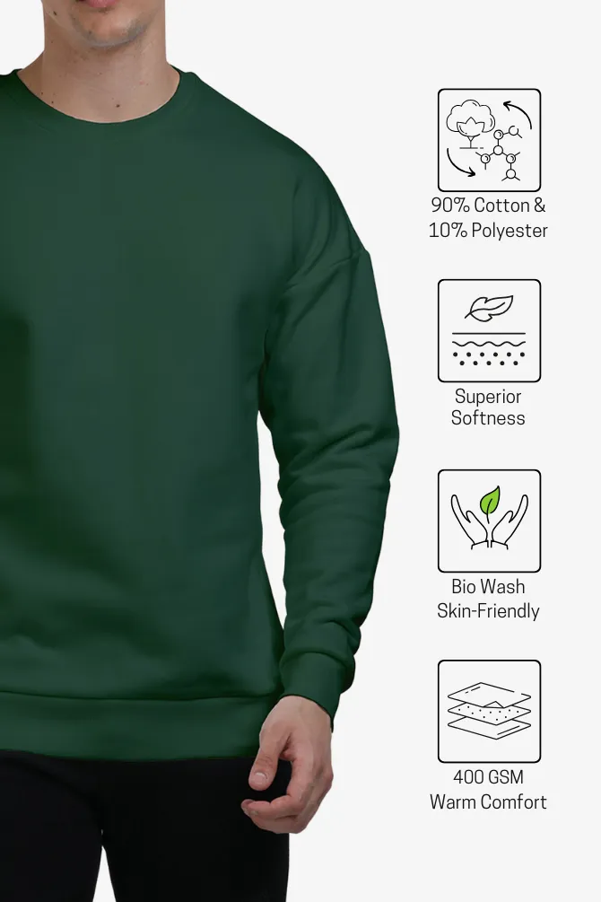 Bottle Green Oversized Sweatshirt for men
