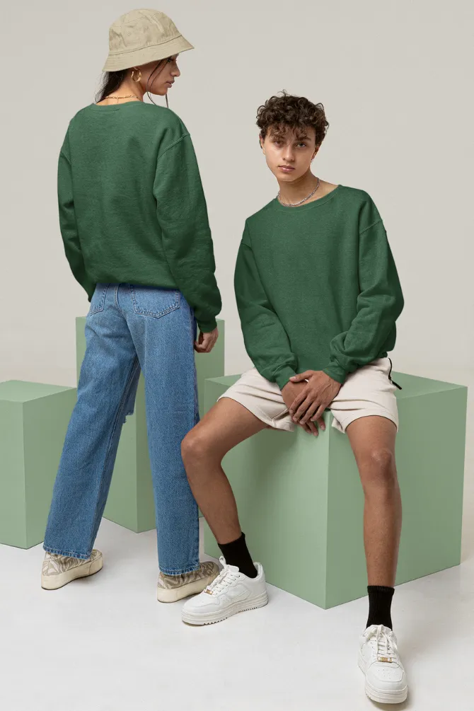 Bottle Green Oversized Sweatshirt for men