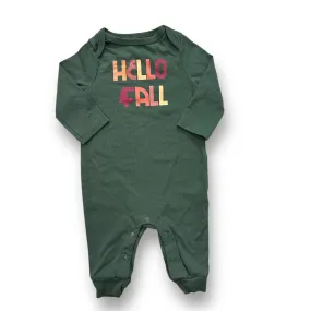 Boys Cat & Jack Size 0-3 Months Green Hello Fall One-Piece Romper