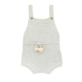 bubble romper in light blue