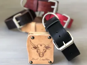 Bull Leather Dog Collar Ideal for Medium and Large Dogs
