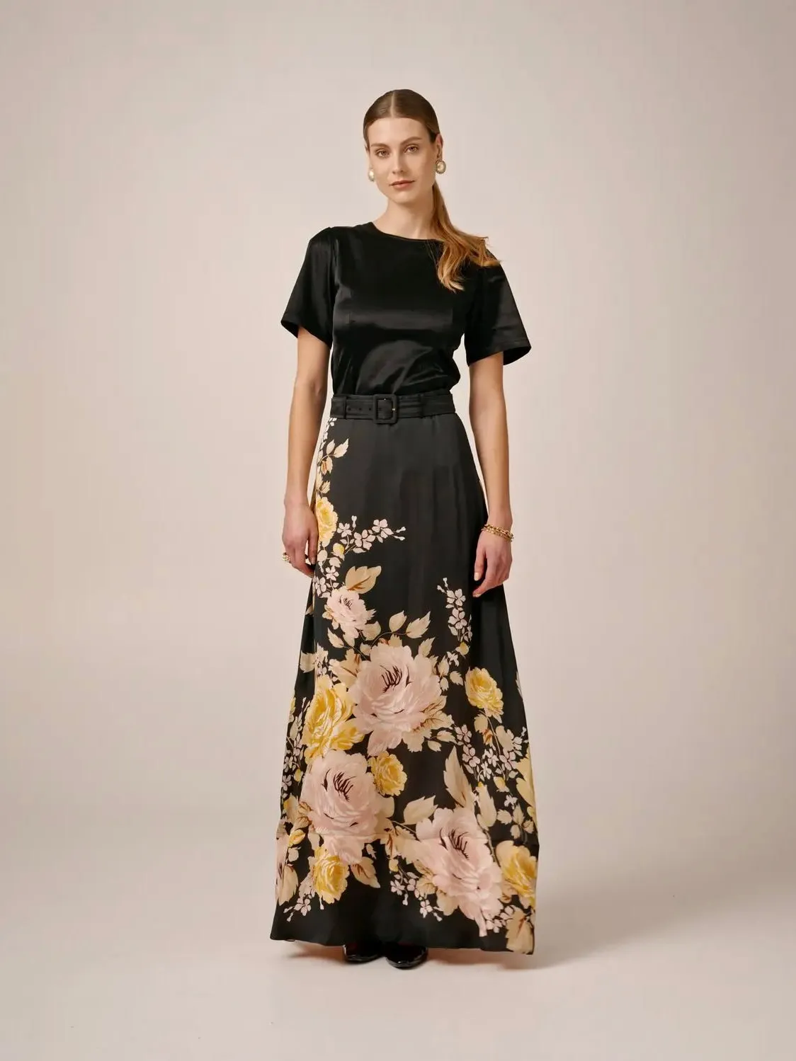 BY TIMO ORGANZA MAXI SKIRT GROWING FLOWER