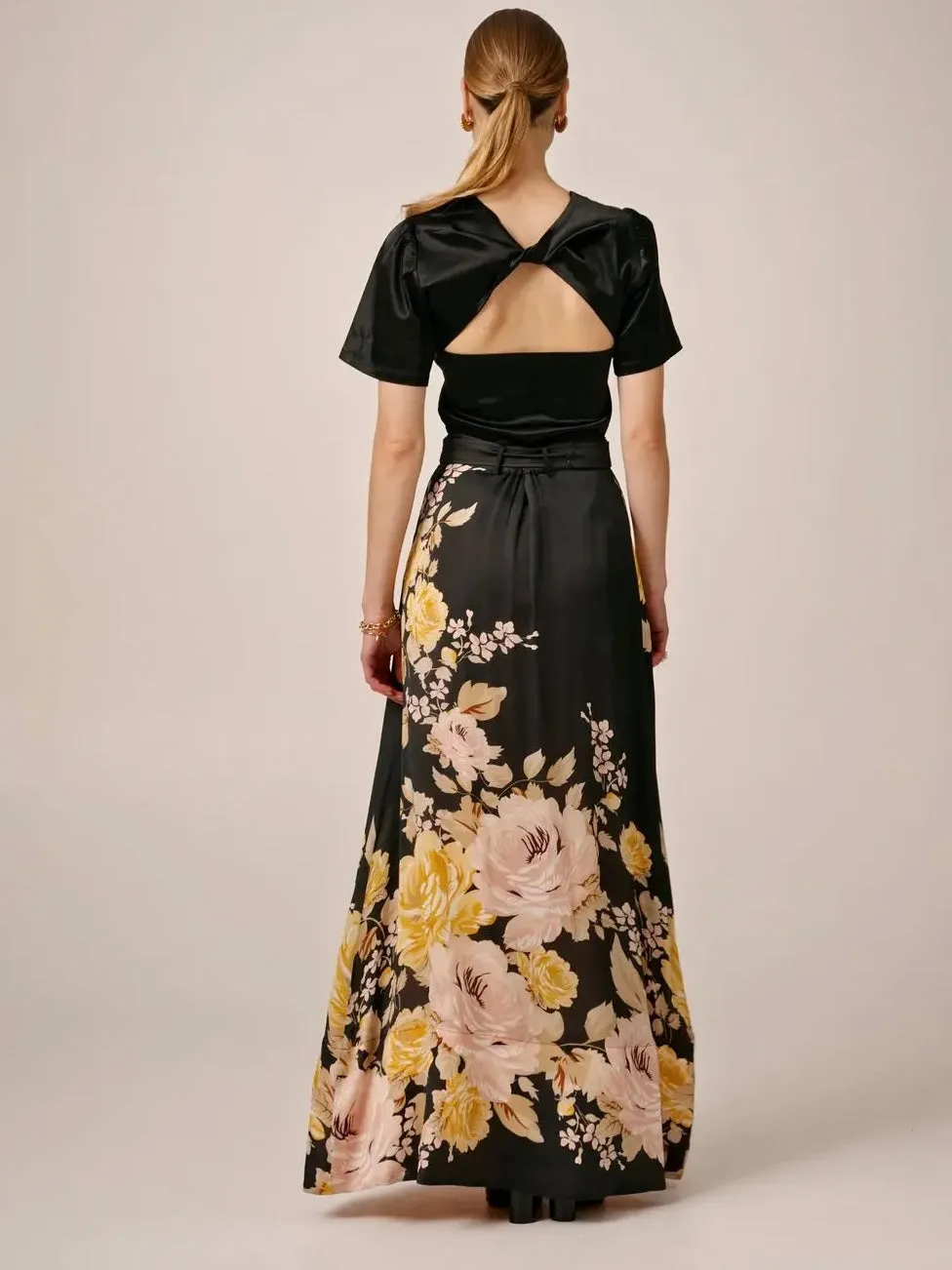 BY TIMO ORGANZA MAXI SKIRT GROWING FLOWER