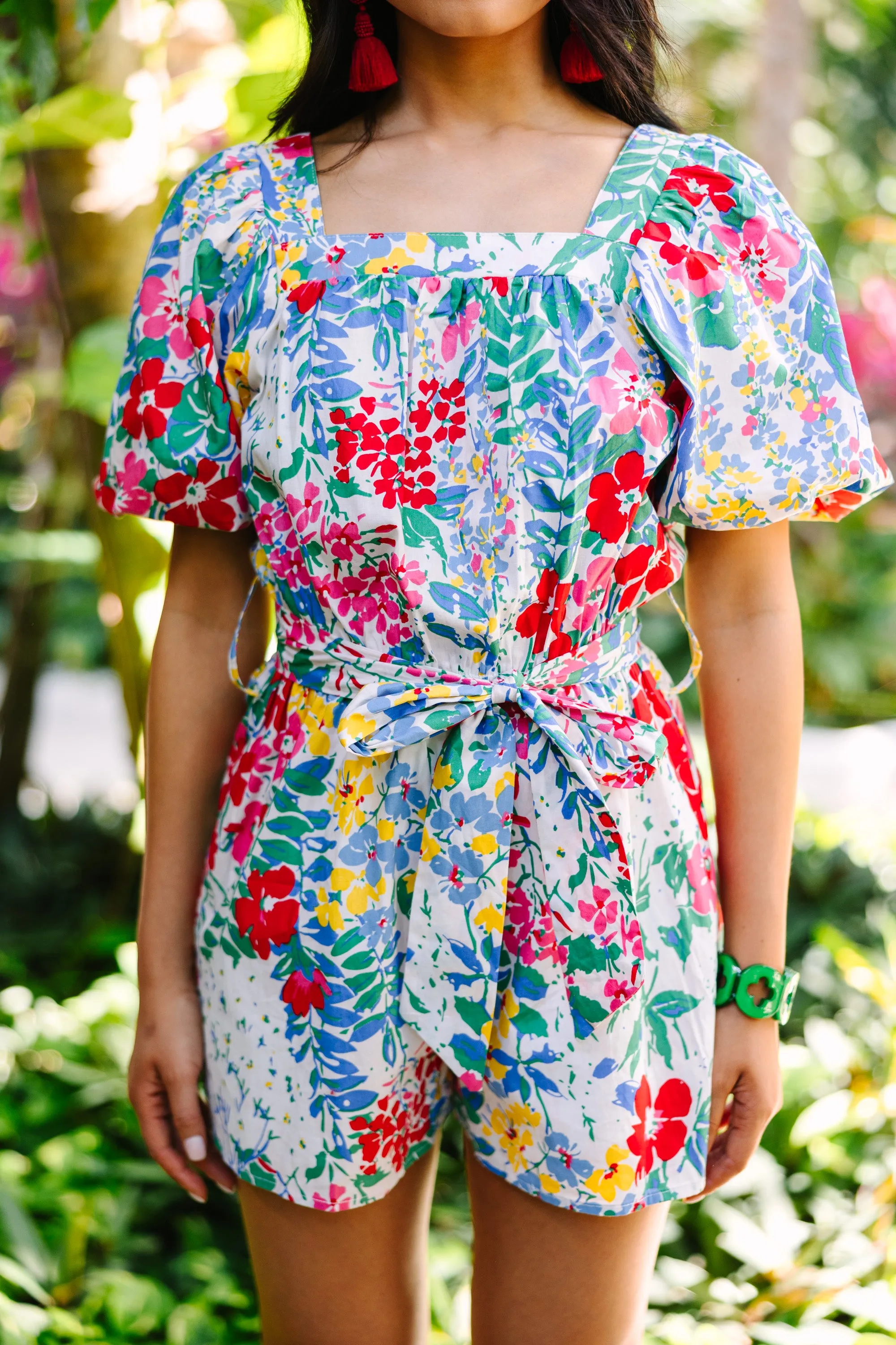 Can't Say No White Floral Romper