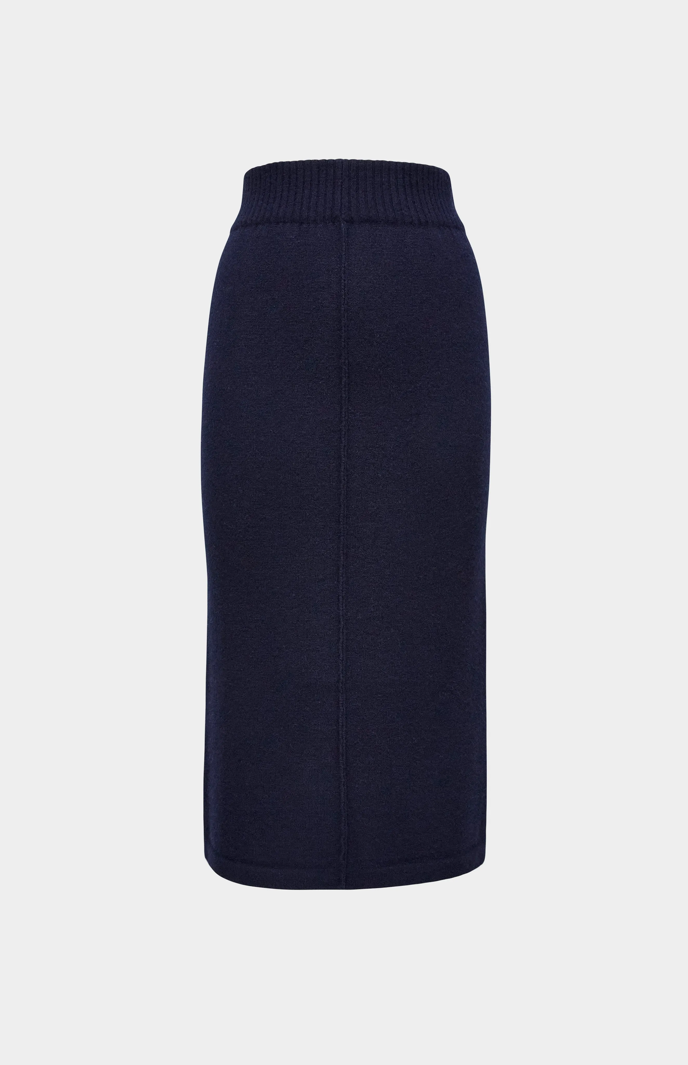 Cashmere Blend Pencil Skirt In Indigo