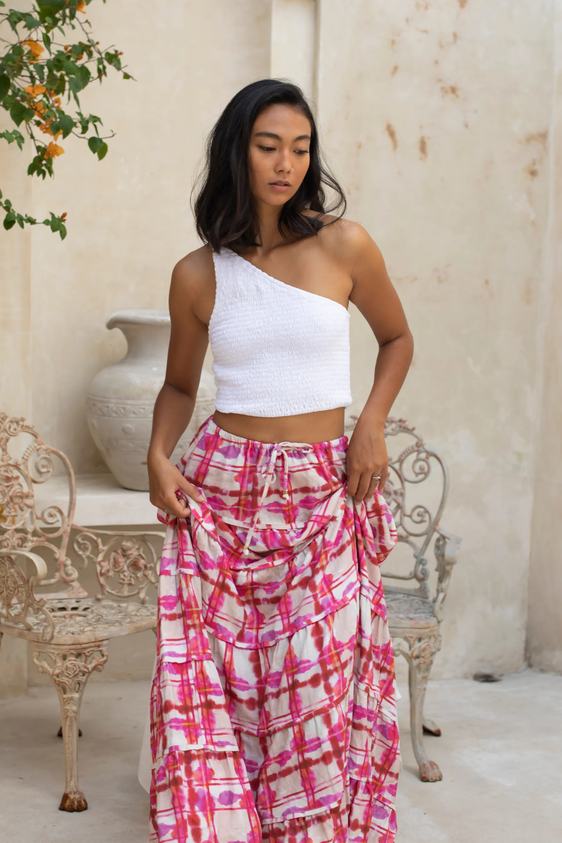 Cassis Pink Maxi Skirt