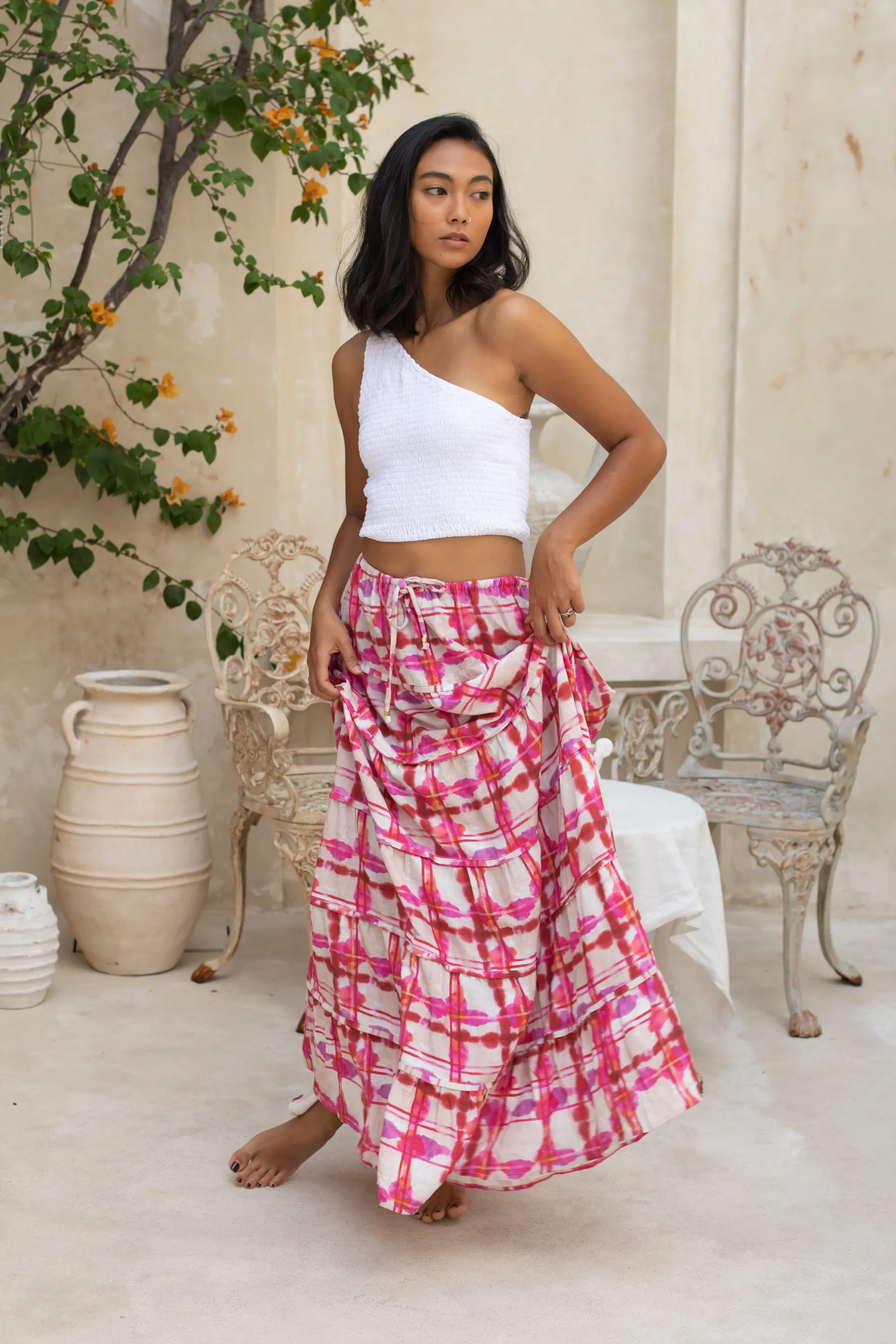 Cassis Pink Maxi Skirt
