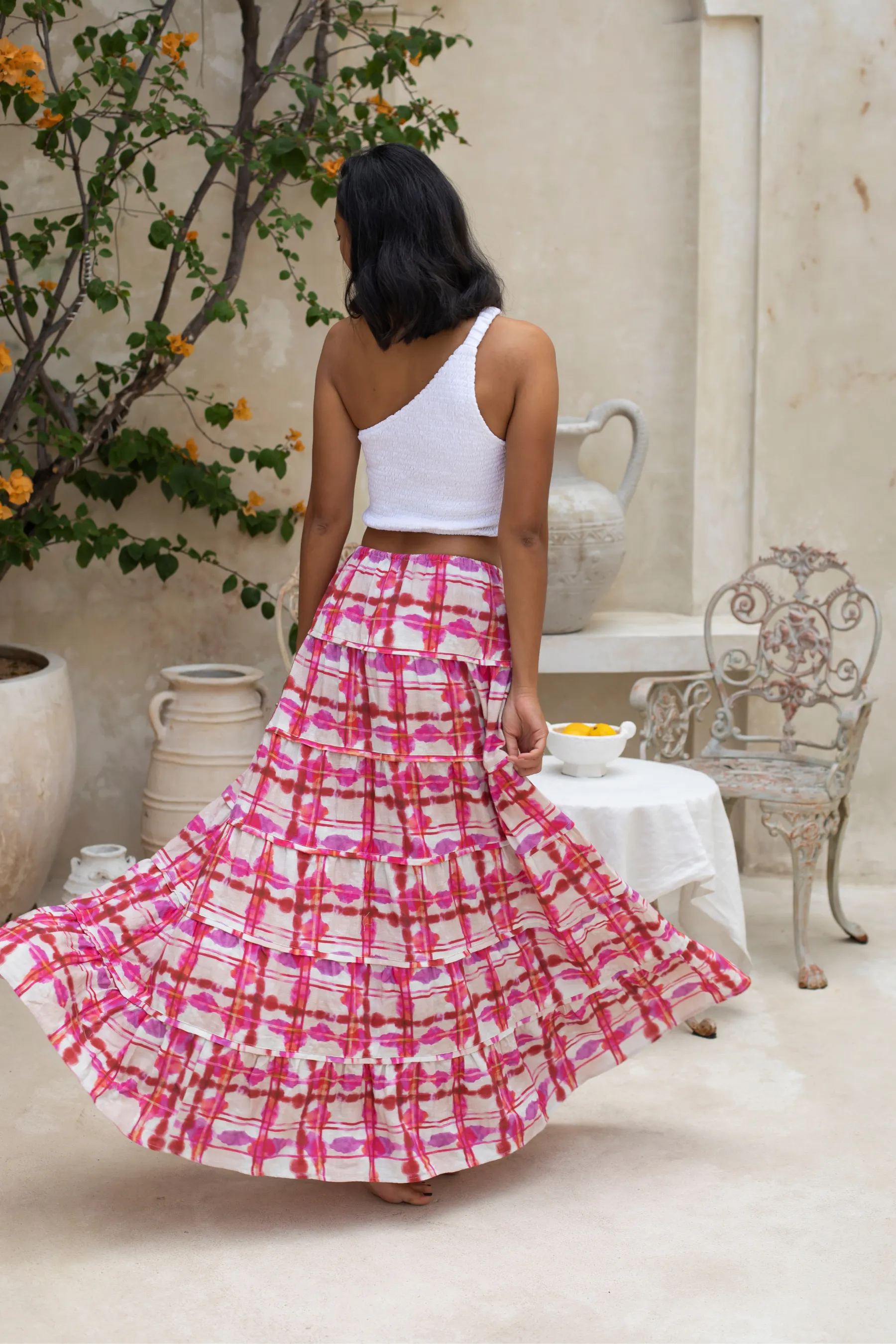 Cassis Pink Maxi Skirt