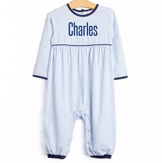 Charles Romper, Light Blue Stripe