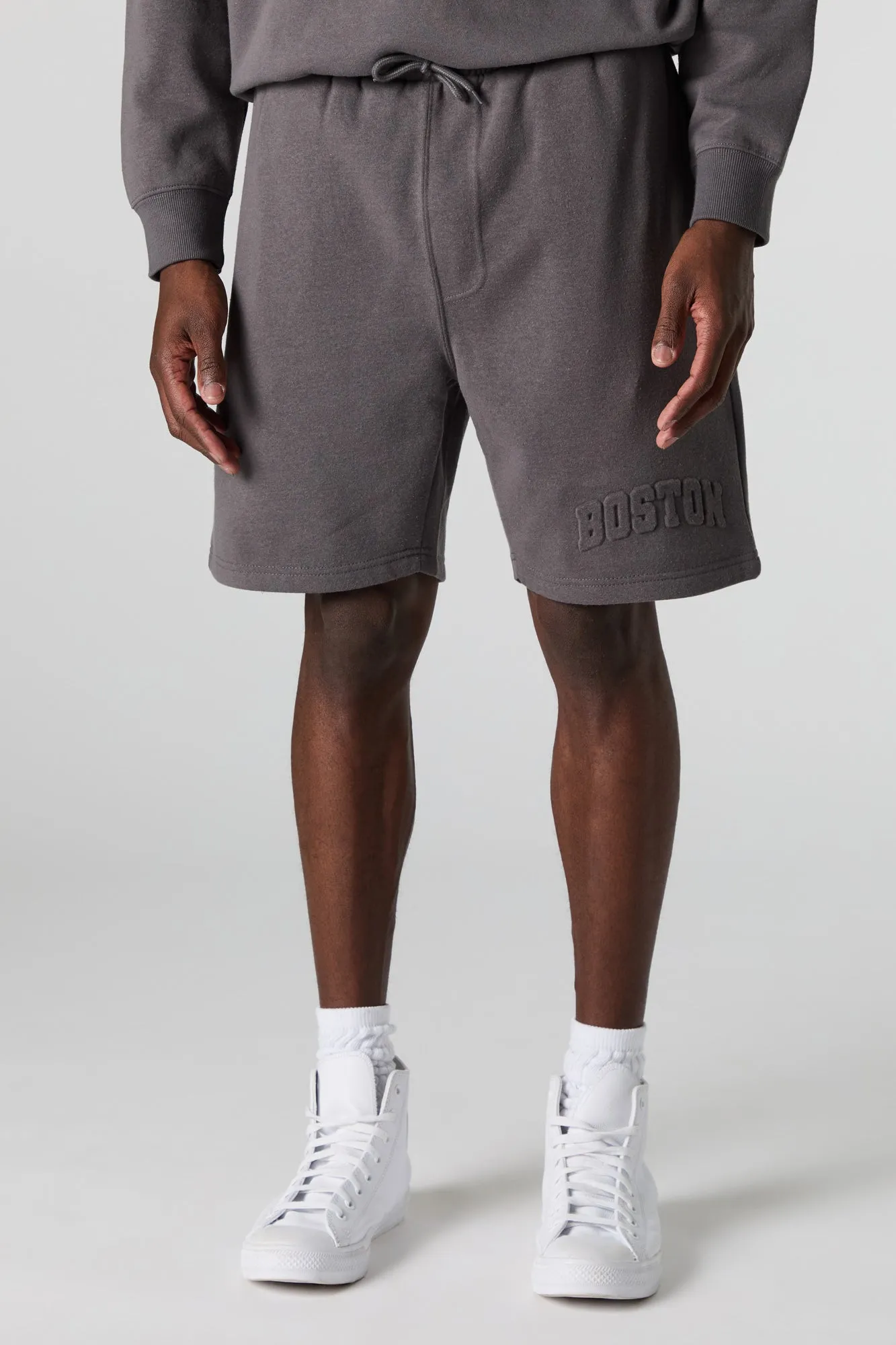 City Embossed Fleece Short