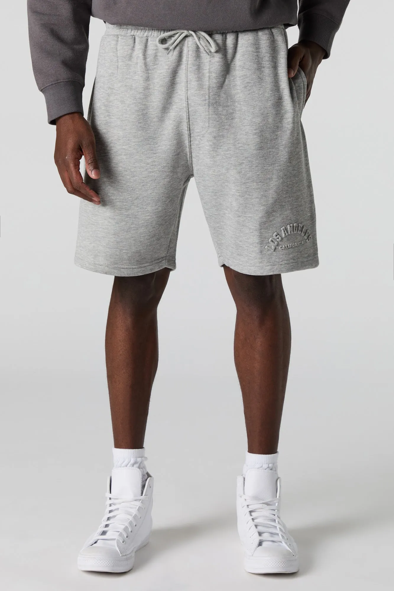 City Embossed Fleece Short
