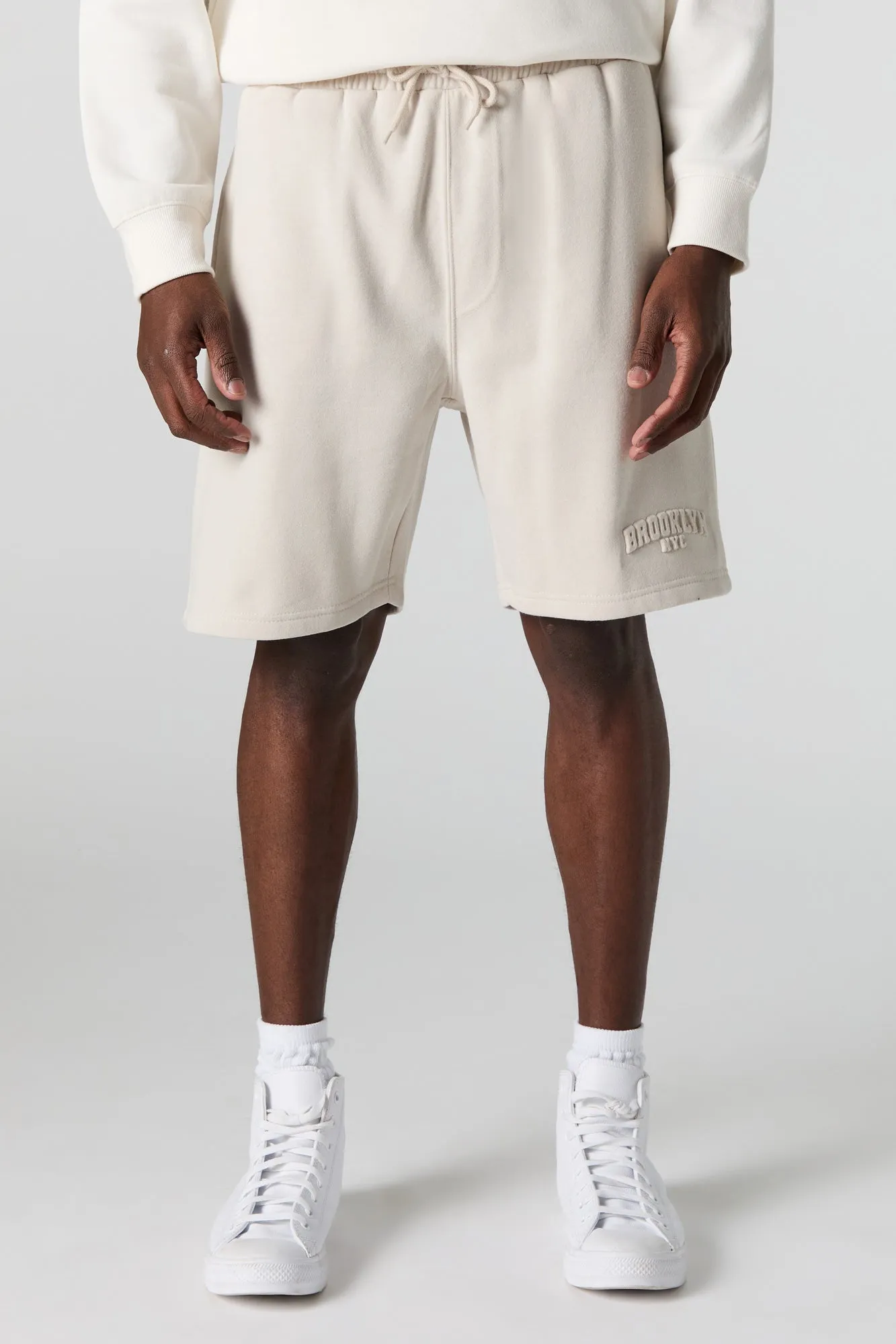 City Embossed Fleece Short